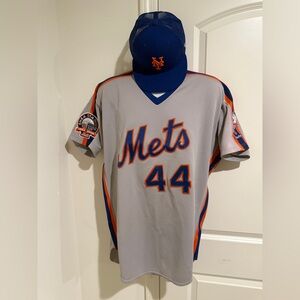 Russell Athletic Gray and Blue Mets Jersey
